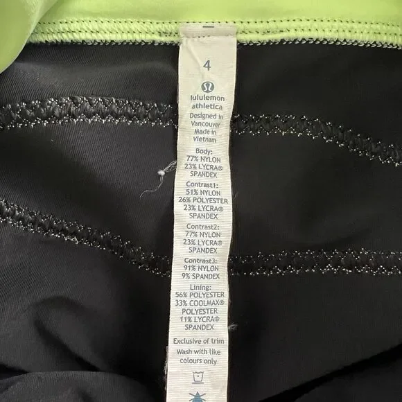 Lululemon Run Pace Crop Black Deauville Stripe Clear Mint Light Grey Pant 4 - Picture 4 of 11